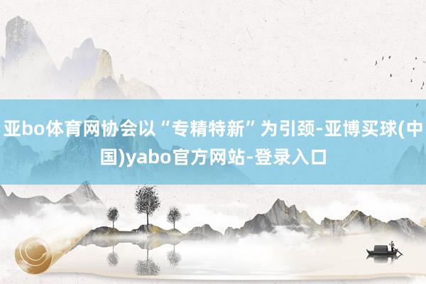 亚bo体育网协会以“专精特新”为引颈-亚博买球(中国)yabo官方网站-登录入口