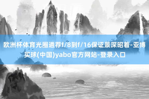 欧洲杯体育光圈遴荐f/8到f/16保证景深昭着-亚博买球(中国)yabo官方网站-登录入口