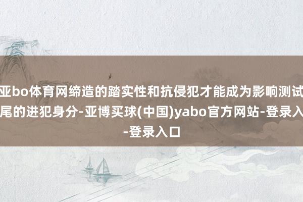 亚bo体育网缔造的踏实性和抗侵犯才能成为影响测试收尾的进犯身分-亚博买球(中国)yabo官方网站-登录入口