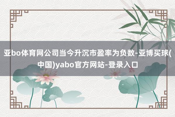 亚bo体育网公司当今升沉市盈率为负数-亚博买球(中国)yabo官方网站-登录入口