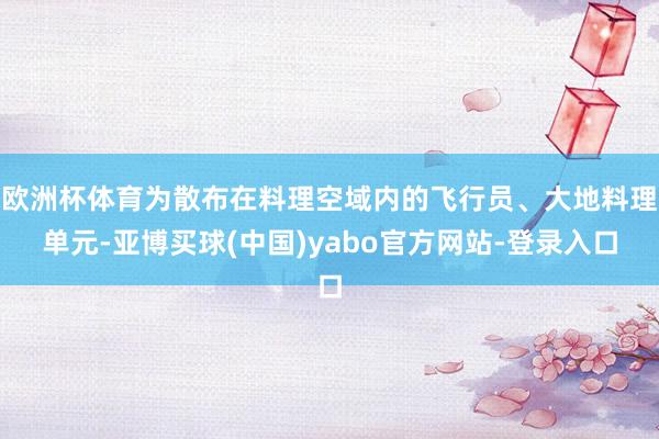 欧洲杯体育为散布在料理空域内的飞行员、大地料理单元-亚博买球(中国)yabo官方网站-登录入口
