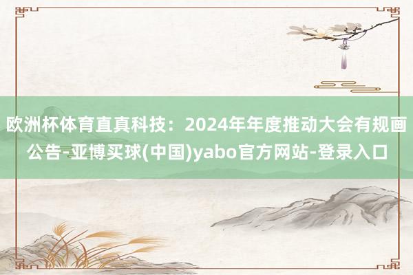 欧洲杯体育直真科技：2024年年度推动大会有规画公告-亚博买球(中国)yabo官方网站-登录入口
