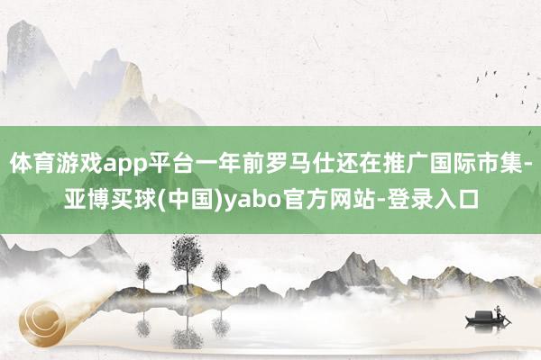 体育游戏app平台一年前罗马仕还在推广国际市集-亚博买球(中国)yabo官方网站-登录入口
