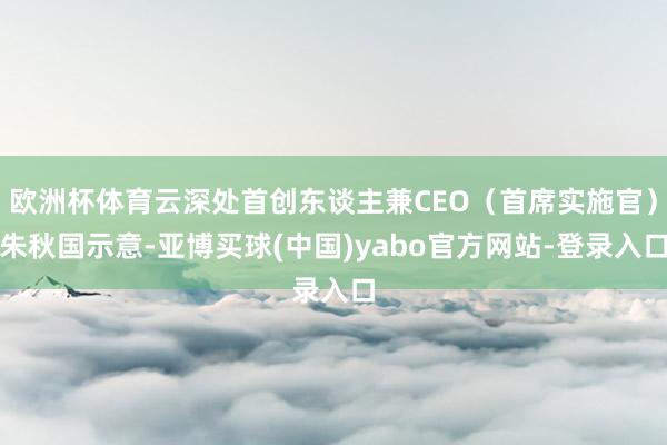 欧洲杯体育云深处首创东谈主兼CEO（首席实施官）朱秋国示意-亚博买球(中国)yabo官方网站-登录入口